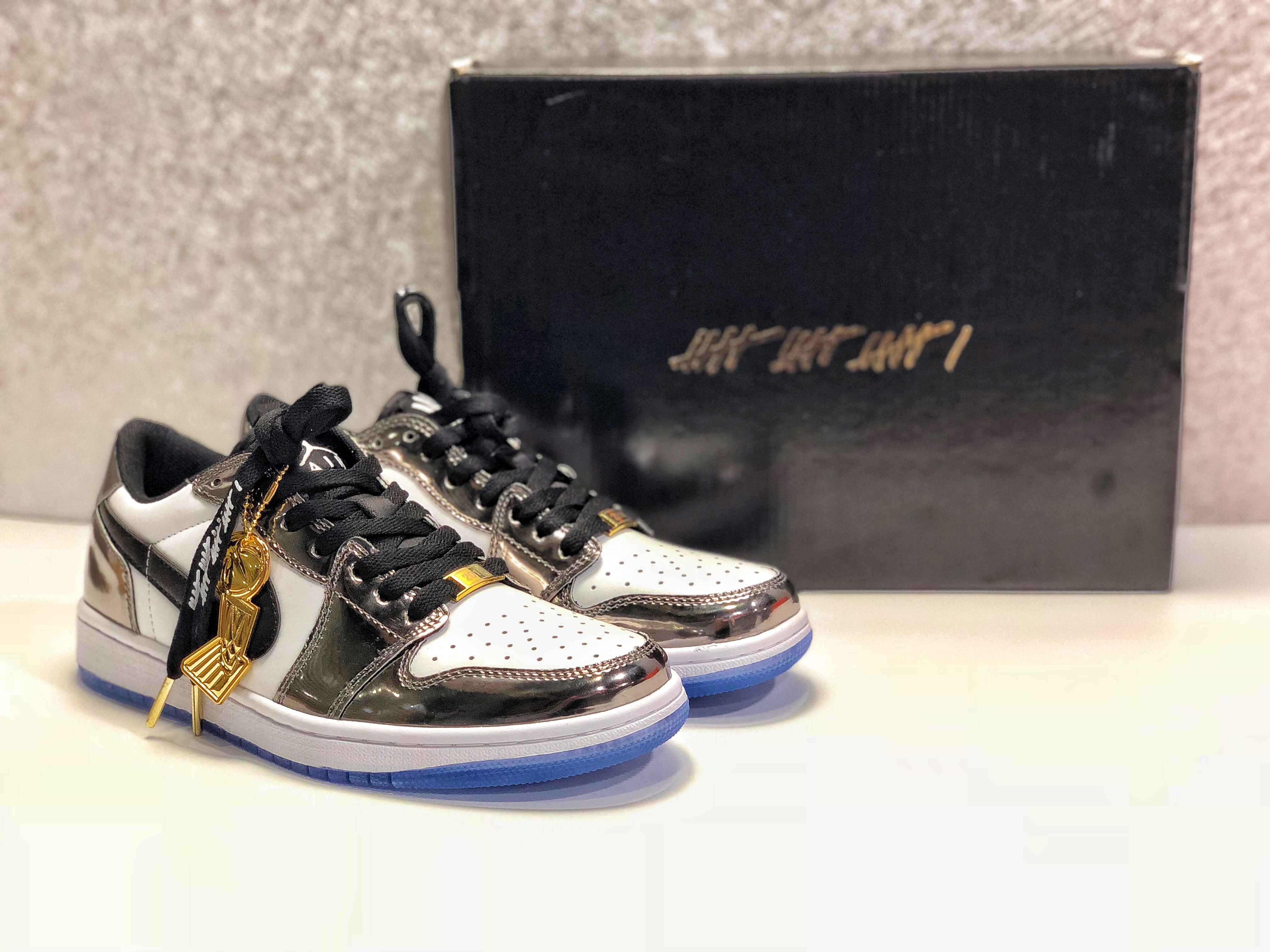 New Air Jordan 1 Leonard Gold Black SHoes - Click Image to Close